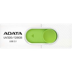 USB флеш накопитель ADATA 128GB UV320 White/Green USB 3.1 (AUV320-128G-RWHGN) ― 