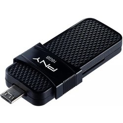 USB флеш накопитель PNY flash 16GB Duo Link Micro Black OTG USB 3.0 (P-FD16GOTGSLMB-GE)