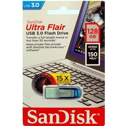 USB флеш накопитель SANDISK 128GB Ultra Flair Blue USB 3.0 (SDCZ73-128G-G46B)