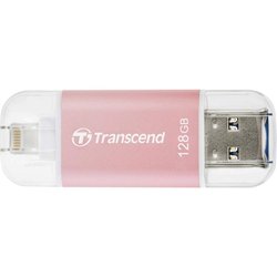 USB флеш накопитель Transcend 128GB JetDrive Go 300 Rose Gold USB 3.1/Lightning (TS128GJDG300R) ― 
