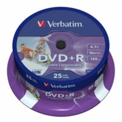 Диск DVD Verbatim 4.7Gb 16X CakeBox 25шт Silver (43500) ― 