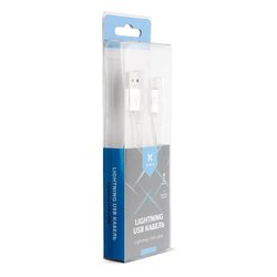 Дата кабель USB 2.0 AM to Lightning 1m fabric silver Vinga (VRC511SI) ― 
