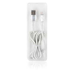 Дата кабель USB 2.0 AM to Lightning 1m fabric silver Vinga (VRC511SI)
