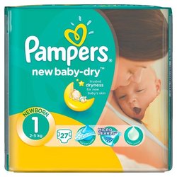 Подгузник Pampers New Baby-Dry Размер 1 (Для новорожденных, 2-5 кг), 27 шт (4015400264453) ― 
