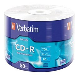 Диск CD-R Verbatim 700Mb 52x Wrap-box Extra (43787) ― 
