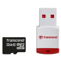 Карта памяти Transcend Micro-SDHC memory card 32GB + P3 Card Reader, class 10 (TS32GUSDHC10-P3)