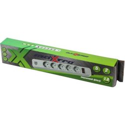 Сетевой фильтр питания MAXXTRO PWE-05K-1.8, серый, 1.8 м кабель, 5 розеток, USB зарядка 2А (PWE-05K-1.8)