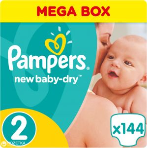 Подгузник Pampers New Baby-Dry Mini Размер 2 (3-6 кг), 144 шт (4015400737193)